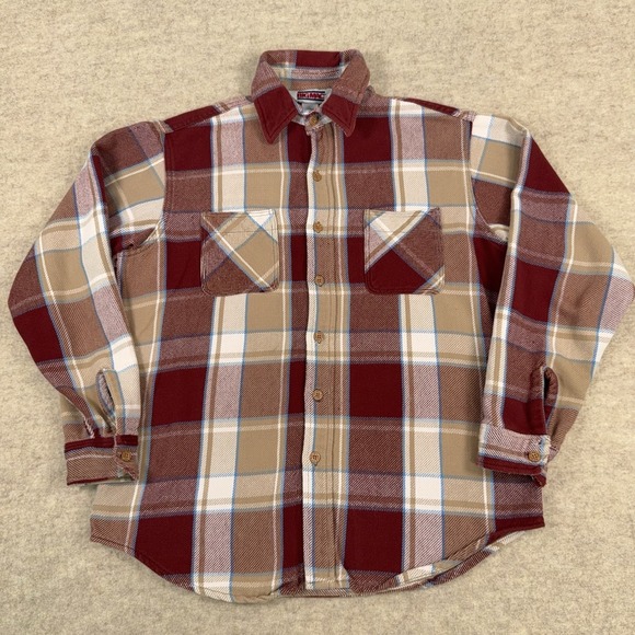 Big Mac Other - Big Mac Flannel Shirt Mens Large Red Beige Plaid JCPenny 80s VTG Made USA